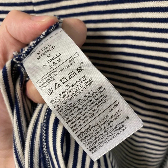 GAP Striped Midi Dress with Sleeves and Tie Size Medium Tall - Picture 4 of 4